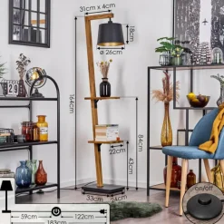 Lampes Dorées-hofstein Lampadaire Baval Écru, 1 lumière