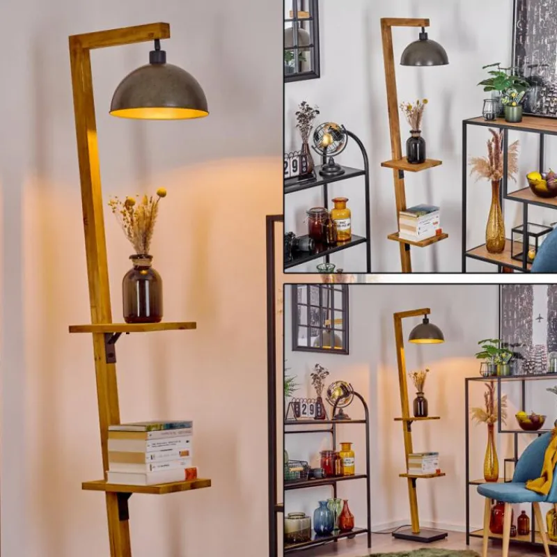 Lampes En Bois-hofstein Lampadaire Baval Écru, 1 lumière