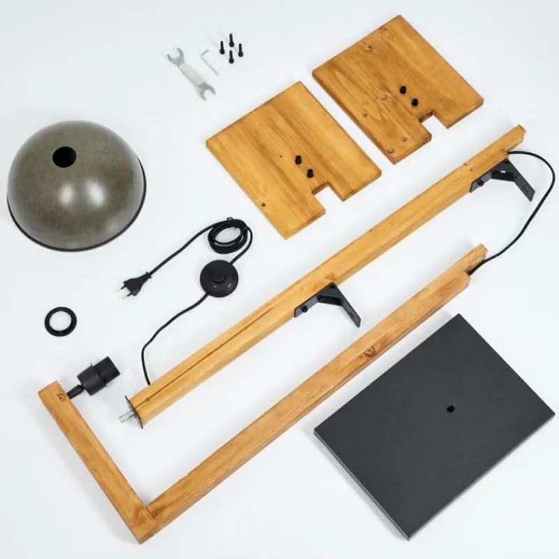 Lampes En Bois-hofstein Lampadaire Baval Écru, 1 lumière