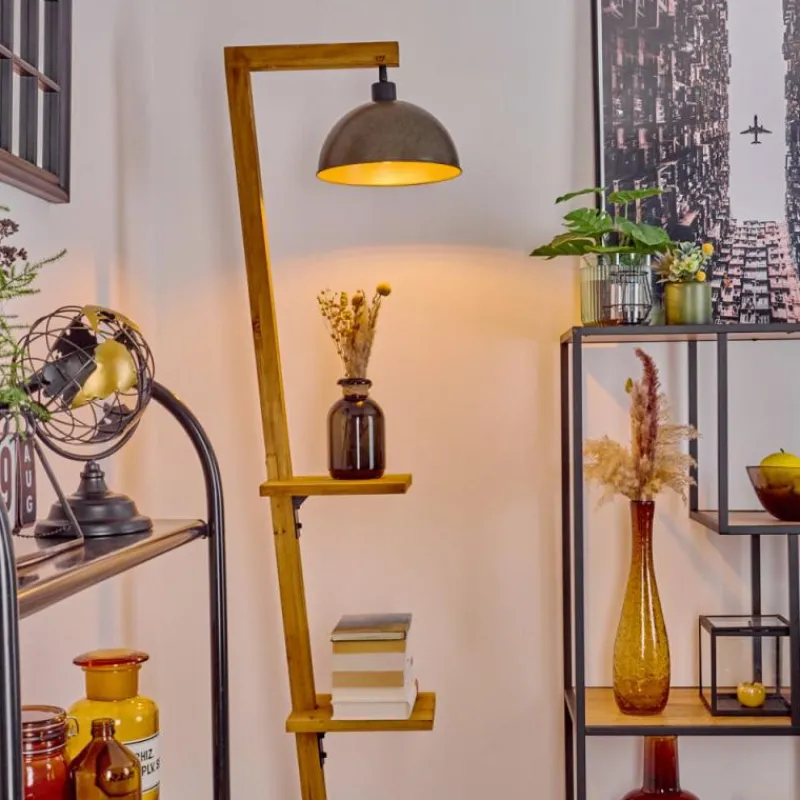 Lampes En Bois-hofstein Lampadaire Baval Écru, 1 lumière