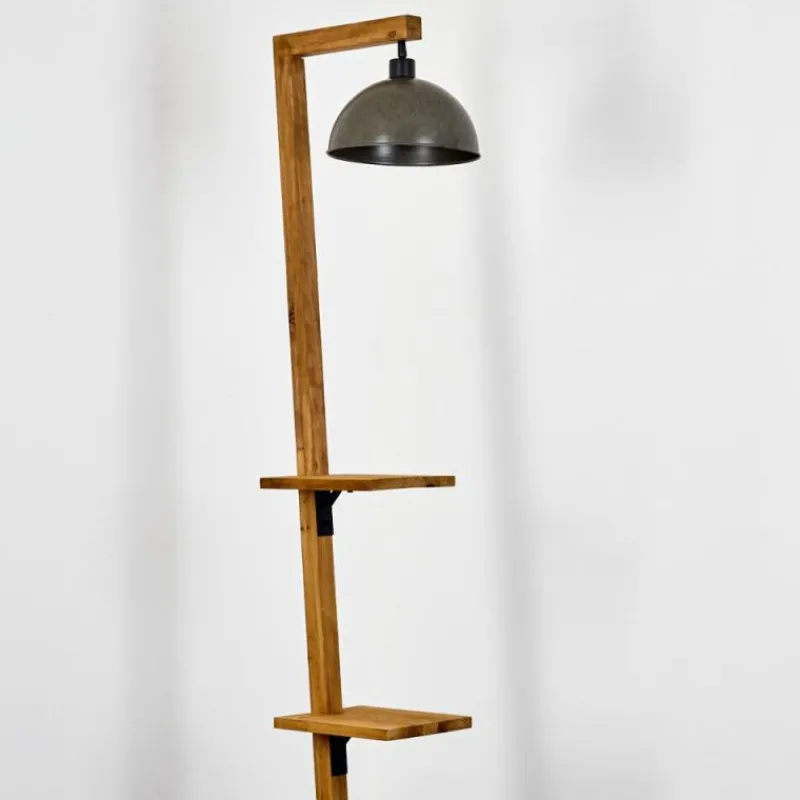 Lampes En Bois-hofstein Lampadaire Baval Écru, 1 lumière