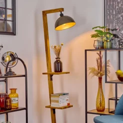 Lampes En Bois-hofstein Lampadaire Baval Écru, 1 lumière