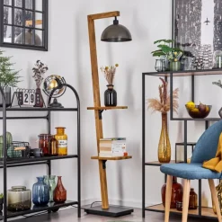 Lampes En Bois-hofstein Lampadaire Baval Écru, 1 lumière