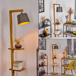 Lampes En Bois-hofstein Lampadaire Baval Écru, 1 lumière