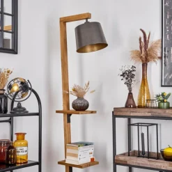 Lampes En Bois-hofstein Lampadaire Baval Écru, 1 lumière