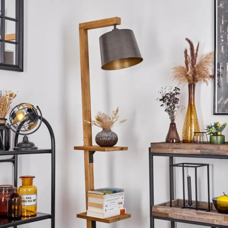 Lampes En Bois-hofstein Lampadaire Baval Écru, 1 lumière