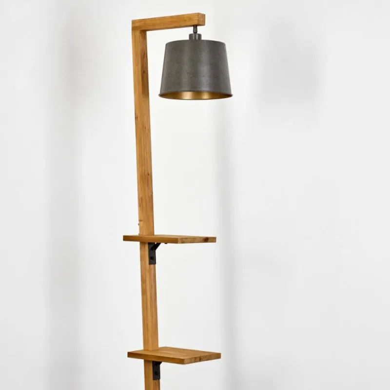 Lampes En Bois-hofstein Lampadaire Baval Écru, 1 lumière