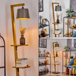 Lampes En Bois-hofstein Lampadaire Baval Écru, 1 lumière