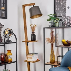 Lampes En Bois-hofstein Lampadaire Baval Écru, 1 lumière