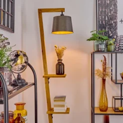 Lampes En Bois-hofstein Lampadaire Baval Écru, 1 lumière