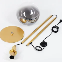 Lampes Art Déco-hofstein Lampadaire Berle Or, 1 lumière