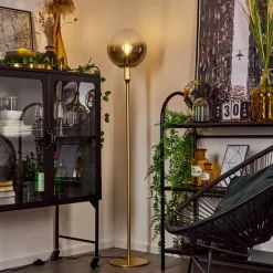 Lampes Art Déco-hofstein Lampadaire Berle Or, 1 lumière