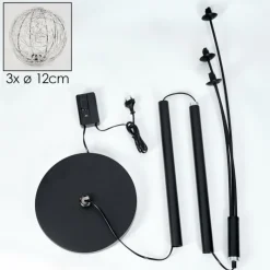 hofstein Lampadaire Bernado Argenté, 3 lumières