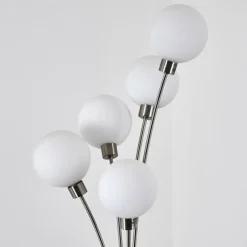 hofstein Lampadaire Bernado Nickel mat, 5 lumières