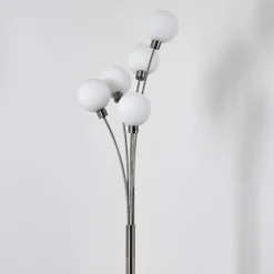 hofstein Lampadaire Bernado Nickel mat, 5 lumières