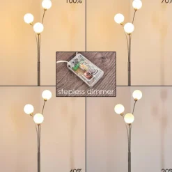 hofstein Lampadaire Bernado Nickel mat, 3 lumières