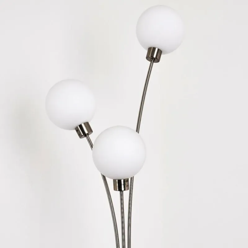 hofstein Lampadaire Bernado Nickel mat, 3 lumières