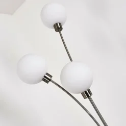 hofstein Lampadaire Bernado Nickel mat, 3 lumières