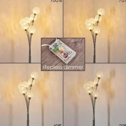 hofstein Lampadaire Bernado Nickel mat, 6 lumières