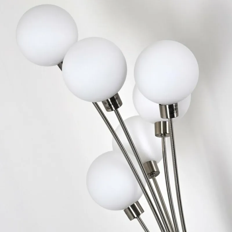 hofstein Lampadaire Bernado Nickel mat, 6 lumières