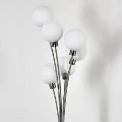 hofstein Lampadaire Bernado Nickel mat, 6 lumières