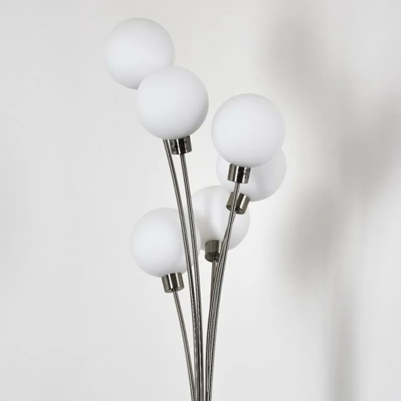 hofstein Lampadaire Bernado Nickel mat, 6 lumières