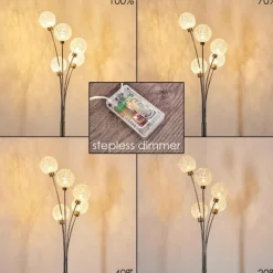 hofstein Lampadaire Bernado Nickel mat, 5 lumières