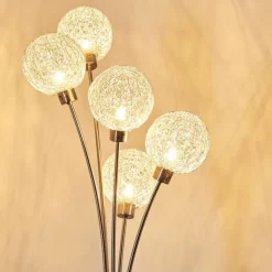 hofstein Lampadaire Bernado Nickel mat, 5 lumières