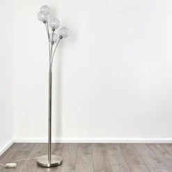 hofstein Lampadaire Bernado Nickel mat, 5 lumières