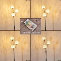 hofstein Lampadaire Bernado Nickel mat, 3 lumières