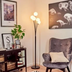 hofstein Lampadaire Bernado Noir, 5 lumières