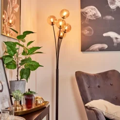 hofstein Lampadaire Bernado Noir, 5 lumières