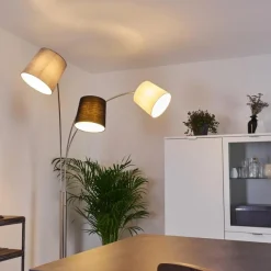 Lampes En Tissu-hofstein Lampadaire Bernardino Nickel mat, 3 lumières