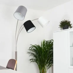 Lampes En Tissu-hofstein Lampadaire Bernardino Nickel mat, 3 lumières