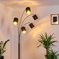 Lampes En Tissu-hofstein Lampadaire Bhutan Noir, 5 lumières