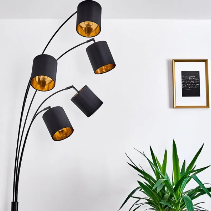 Lampes En Tissu-hofstein Lampadaire Bhutan Noir, 5 lumières