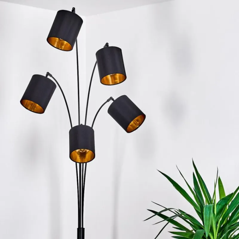 Lampes En Tissu-hofstein Lampadaire Bhutan Noir, 5 lumières