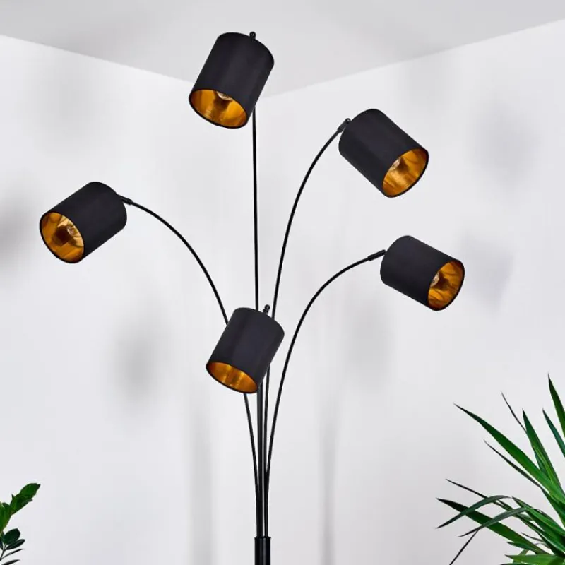 Lampes En Tissu-hofstein Lampadaire Bhutan Noir, 5 lumières