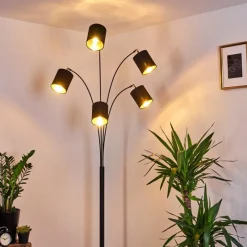 Lampes En Tissu-hofstein Lampadaire Bhutan Noir, 5 lumières