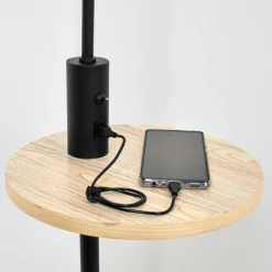 Lampes En Tissu-hofstein Lampadaire Bigand Écru, Noir, 1 lumière