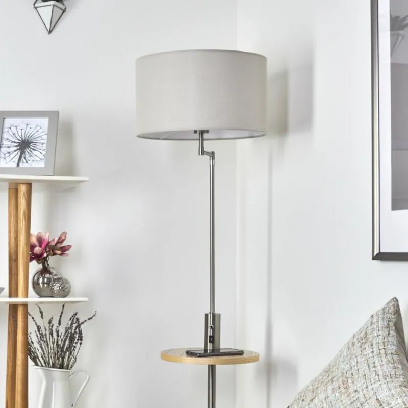 Lampes En Tissu-hofstein Lampadaire Bigand Nickel mat, 1 lumière