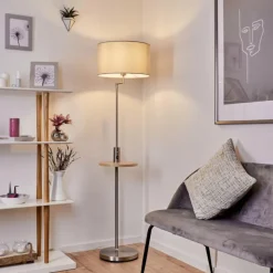 Lampes En Tissu-hofstein Lampadaire Bigand Nickel mat, 1 lumière