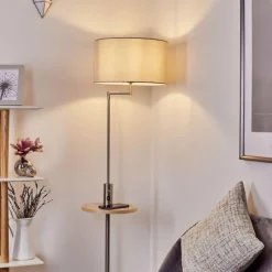 Lampes En Tissu-hofstein Lampadaire Bigand Nickel mat, 1 lumière