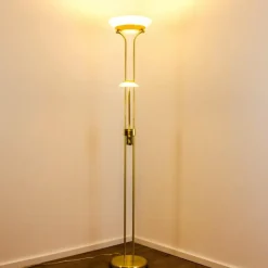 hofstein Lampadaire Biot LED Laiton, 2 lumières