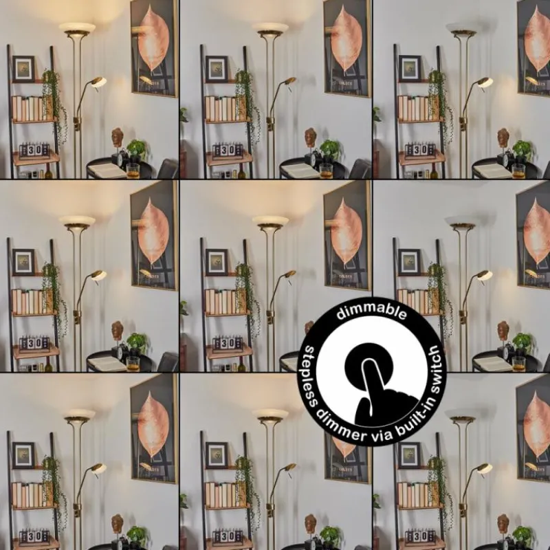 hofstein Lampadaire Biot LED Laiton, 2 lumières* Éclairage Led