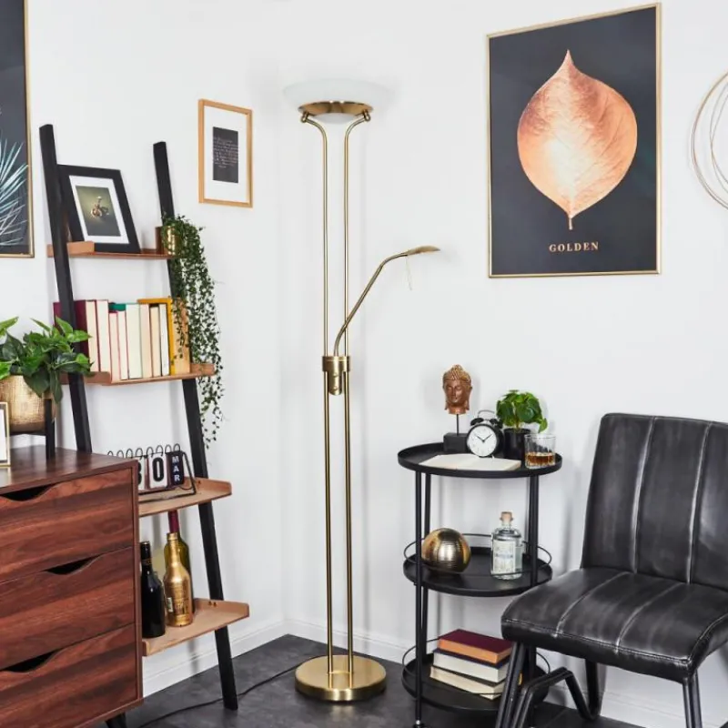 hofstein Lampadaire Biot LED Laiton, 2 lumières* Éclairage Led