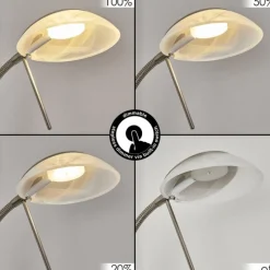 hofstein Lampadaire Biot LED Nickel mat, 2 lumières