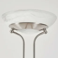 hofstein Lampadaire Biot LED Nickel mat, 2 lumières