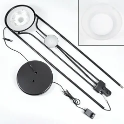 hofstein Lampadaire Biot LED Noir, 2 lumières