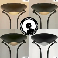 hofstein Lampadaire Biot LED Noir, 2 lumières